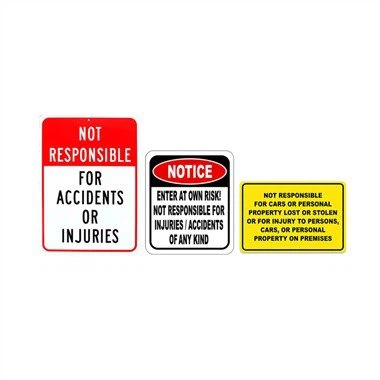 Ikke ansvarlig for ulykker Sign