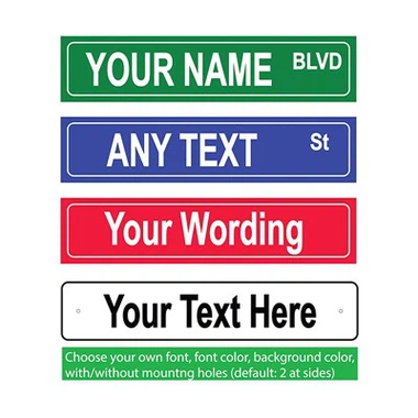 Egendefinerte gatenavn aluminiumsskilt